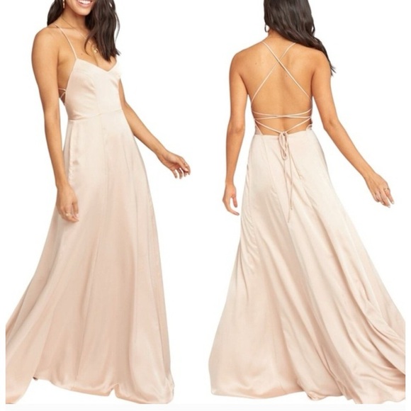 Show Me Your MuMu Dresses & Skirts - Show Me Your MuMu Godshaw Goddess Gown in Beige